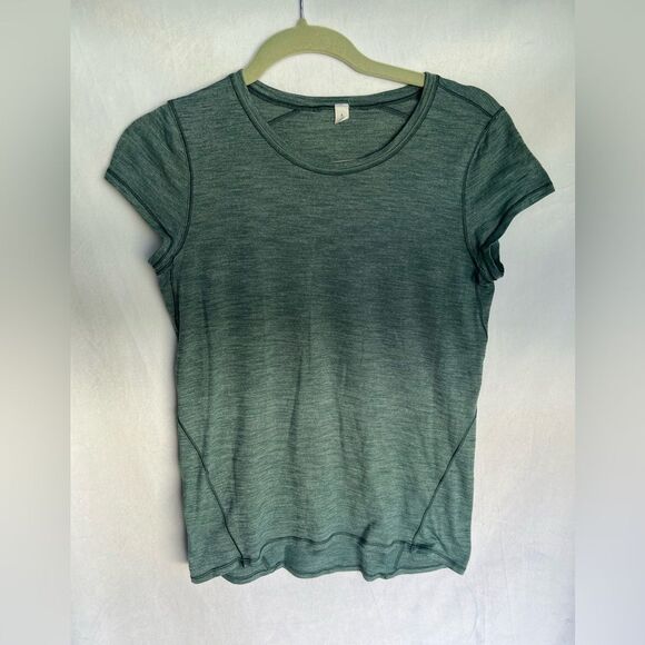 lululemon athletica Tops - Lululemon Another Mile Short Sleeve Heathered Green Smoke size 4